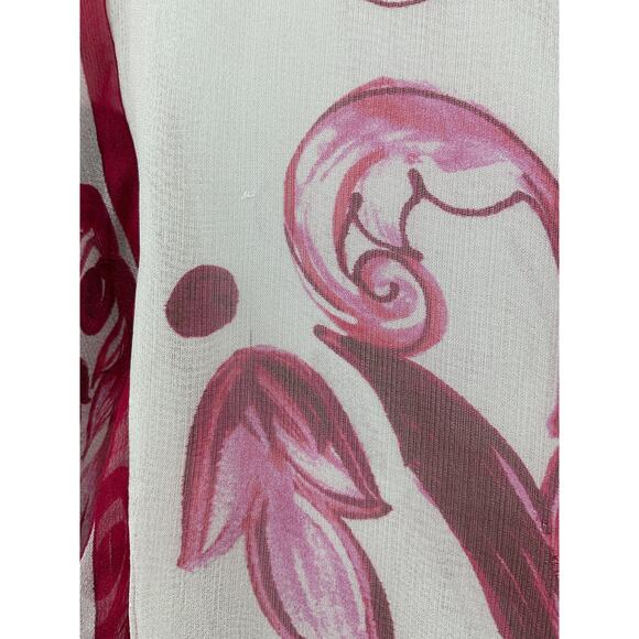 Dolce & Gabbana 'Majolica' Fuchsia Silk Chiffon Maxi Dress Size 42 - Picture 6 of 9
